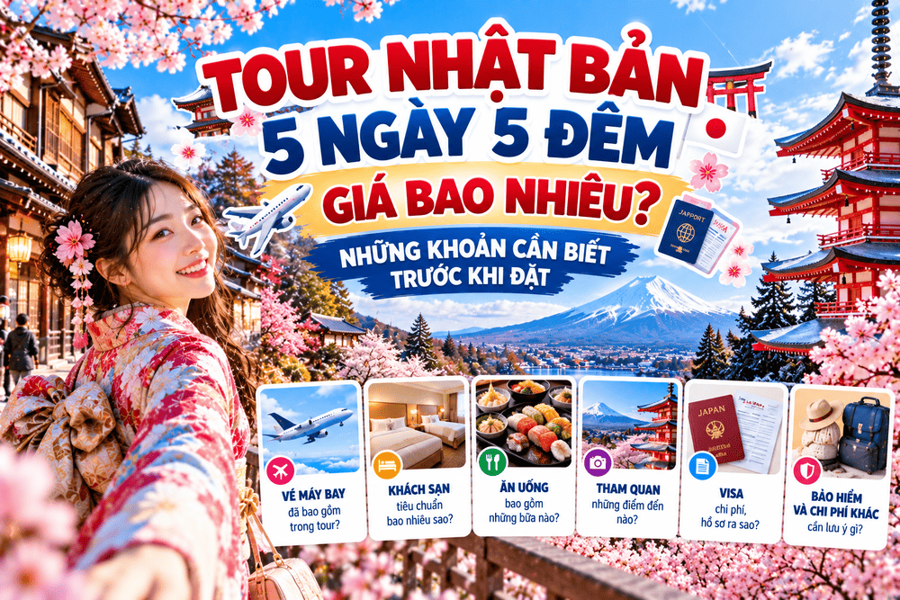 TOUR NHẬT BẢN 5 NGÀY 5 ĐÊM GIÁ BAO NHIÊU? NHỮNG KHOẢN CẦN BIẾT TRƯỚC KHI ĐẶT